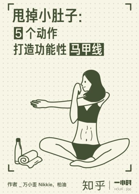 甩掉小肚子：5 个动作打造功能性马甲线（知乎 万小歪Nikkie 、柏油 作品） (知乎「一小时」系列)
