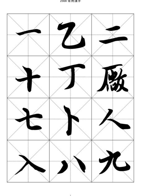 2500常用汉字-王羲之行书