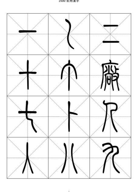2500常用汉字－篆书字帖