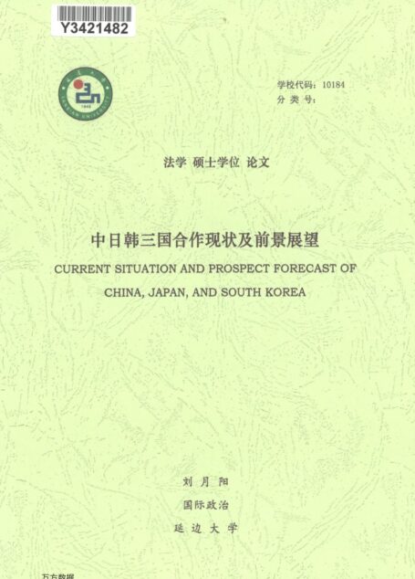 刘月阳. 中日韩三国合作现状及前景展望[D].延边大学,2018.