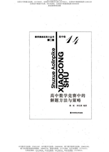 数学奥林匹克小丛书（小蓝本） 高中卷 高中数学竞赛中的解题方法与策略