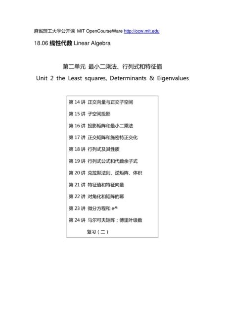 线性代数 – Unit 2