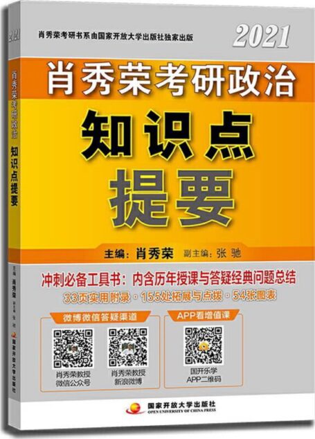 肖秀荣2021考研政治知识点提要
