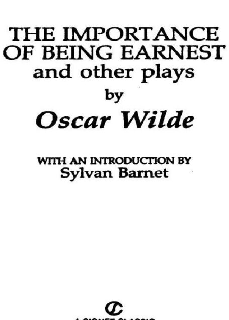 The Importance of Being Earnest and Other Plays