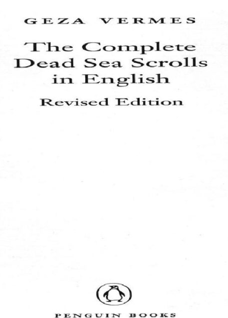 Theplete Dead Sea Scrolls in English