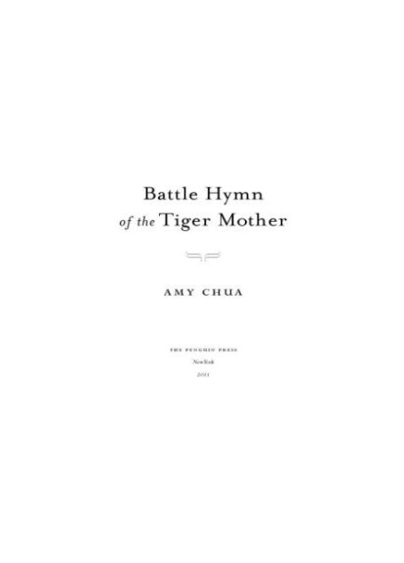 Battle Hymn of the Tiger Mother