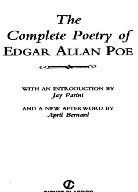 Theplete Poetry of Edgar Allan Poe
