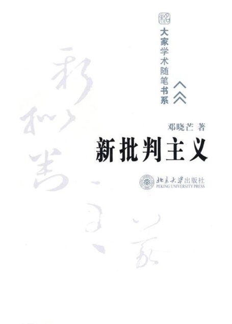 新批判主义 (大家学术随笔书系)